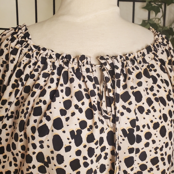 Sanctuary Leopard Print Sleeve Blouse Size XL - Picture 2 of 5